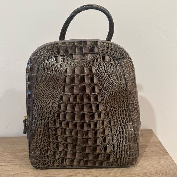 Brahmin Rosemary Brown Tone Backpack purse handbag